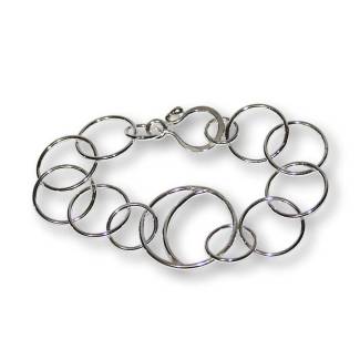 Windsong Jewellery Design Argentium Silver Crescent Moon Link Bracelet