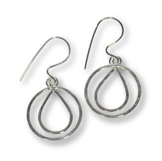 Windsong Jewellery Design Argentium Silver Encircled Raindrop Earrings