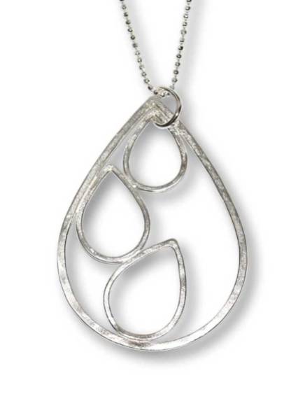 Windsong Jewellery Design Argentium Silver Large Raindrop Pendant